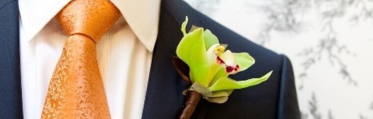a Corsage on a man's suit