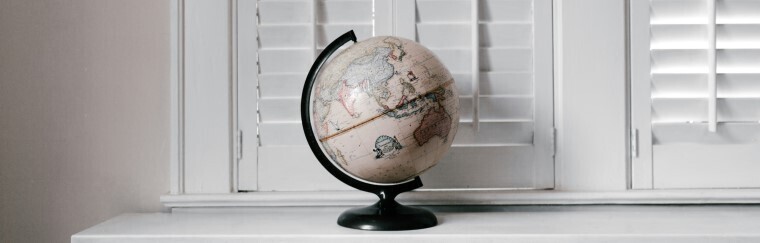 globe on a shelf